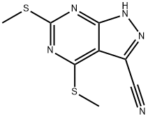 4,6-Bis(methylthio)-1H-pyrazolo[3,4-d]pyrimidine-3-carbonitrile 结构式