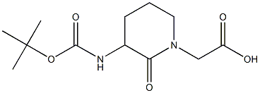 2-(3-((tert-Butoxycarbonyl)amino)-2-oxopiperidin-1-yl)acetic acid 结构式