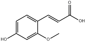 (E)-3-(4-羟基-2-甲氧基苯基)丙烯酸 结构式