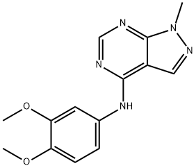 N-(3,4-dimethoxyphenyl)-1-methyl-1H-pyrazolo[3,4-d]pyrimidin-4-amine 结构式