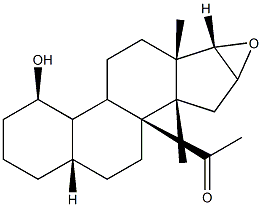 1-((2aS,4R,6aS,6bS,8aS,8bS,9aR,10aS,10bR)-4-hydroxy-6a,8a-dimethylhexadecahydro-1H-naphtho[2',1':4,5]indeno[1,2-b]oxiren-8b-yl)ethanone 结构式