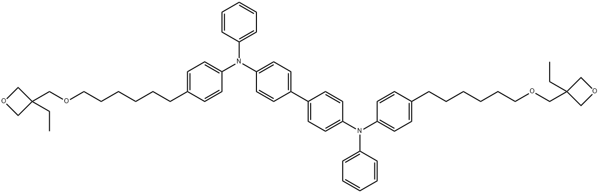 N4,N4'-bis(4-(6-((3-ethyloxetan-3-yl)methoxy)hexyl)phenyl)-N4,N4'-diphenyl-[1,1'-biphenyl]-4,4'-diamine 结构式