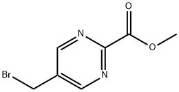 5-Bromomethyl-pyrimidine-2-carboxylic acid methyl ester 结构式