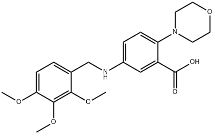 2-(morpholin-4-yl)-5-[(2,3,4-trimethoxybenzyl)amino]benzoic acid 结构式