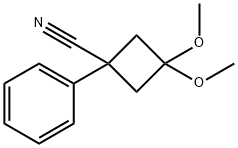 3,3-dimethoxy-1-phenyl-Cyclobutanecarbonitrile 结构式