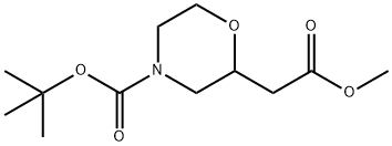 2-(2-甲氧基-2-氧代乙基)吗啉-4-羧酸叔丁酯 结构式