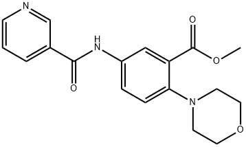 methyl 2-(morpholin-4-yl)-5-[(pyridin-3-ylcarbonyl)amino]benzoate 结构式