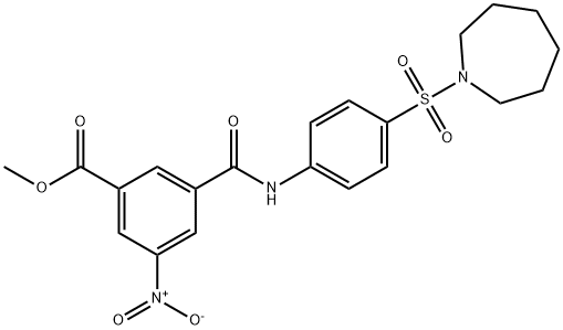 methyl 3-{[4-(azepan-1-ylsulfonyl)phenyl]carbamoyl}-5-nitrobenzoate 结构式