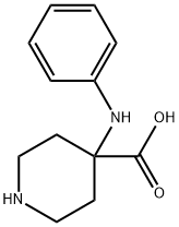 4-(苯氨基)哌啶-4-羧酸 结构式