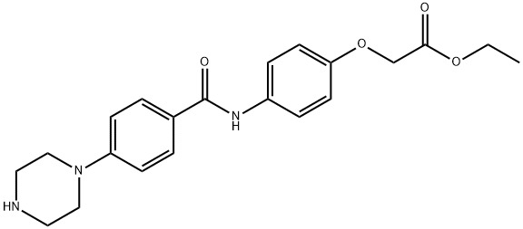 ethyl 2-(4-(4-(piperazin-1-yl)benzamido)phenoxy)acetate 结构式