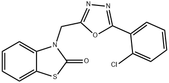 3-{[5-(2-chlorophenyl)-1,3,4-oxadiazol-2-yl]methyl}-1,3-benzothiazol-2(3H)-one 结构式