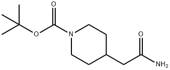 4-(2-氨基-2-氧代乙基)哌啶-1-羧酸叔丁酯 结构式
