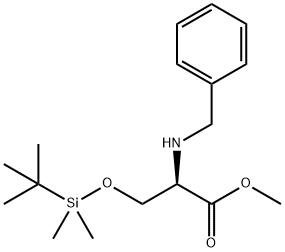 (R)-methyl 2-(benzylamino)-3-((tert-butyldimethylsilyl)oxy)propanoate 结构式