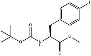 2-((叔丁氧羰基)氨基)-3-(4-碘代苯基)丙酸甲酯 结构式