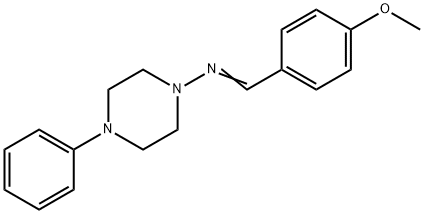 N-[(Z)-(4-methoxyphenyl)methylidene]-4-phenylpiperazin-1-amine 结构式