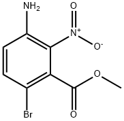 3-氨基-6-溴-2-硝基苯甲酸甲酯 结构式