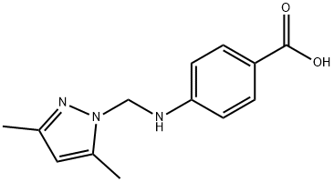 4-[(3,5-二甲基吡唑-1-基)甲基氨基]苯甲酸 结构式