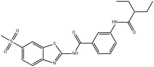3-[(2-ethylbutanoyl)amino]-N-[6-(methylsulfonyl)-1,3-benzothiazol-2-yl]benzamide 结构式