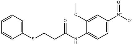 N-(2-methoxy-4-nitrophenyl)-3-(phenylsulfanyl)propanamide 结构式