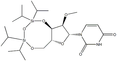 Uridine,  2'-O-methyl-3',5'-O-[1,1,3,3-tetrakis(1-methylethyl)-1,3-disiloxanediyl]- 结构式