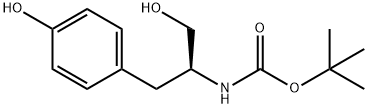 [(1S)-1-羟基甲基-2-(4-羟基苯基)乙基]氨基甲酸叔丁酯 结构式