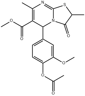 methyl 5-[4-(acetyloxy)-3-methoxyphenyl]-2,7-dimethyl-3-oxo-2,3-dihydro-5H-[1,3]thiazolo[3,2-a]pyrimidine-6-carboxylate 结构式