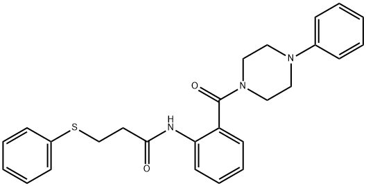 N-{2-[(4-phenylpiperazin-1-yl)carbonyl]phenyl}-3-(phenylsulfanyl)propanamide 结构式