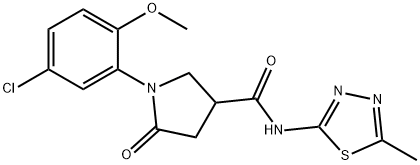 1-(5-chloro-2-methoxyphenyl)-N-(5-methyl-1,3,4-thiadiazol-2-yl)-5-oxopyrrolidine-3-carboxamide 结构式