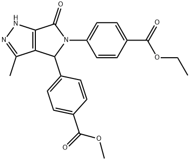 ethyl methyl 4,4'-(3-methyl-6-oxo-2,6-dihydropyrrolo[3,4-c]pyrazole-4,5(4H)-diyl)dibenzoate 结构式