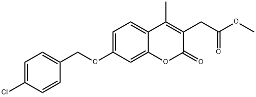 methyl {7-[(4-chlorobenzyl)oxy]-4-methyl-2-oxo-2H-chromen-3-yl}acetate 结构式