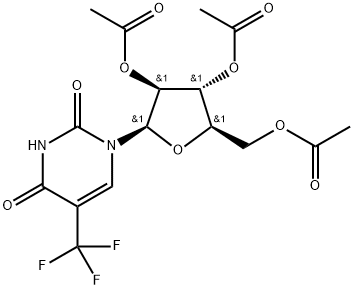 2',3',5'-Tri-O-acetyl-5-(trifluoromethyl) uridine 结构式