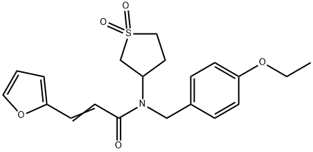 (2E)-N-(1,1-dioxidotetrahydrothiophen-3-yl)-N-(4-ethoxybenzyl)-3-(furan-2-yl)prop-2-enamide 结构式