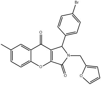 1-(4-bromophenyl)-2-(2-furylmethyl)-7-methyl-1,2-dihydrochromeno[2,3-c]pyrrole-3,9-dione 结构式