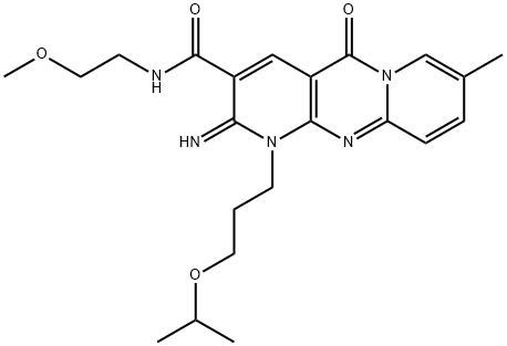 2-imino-1-(3-isopropoxypropyl)-N-(2-methoxyethyl)-8-methyl-5-oxo-1,5-dihydro-2H-dipyrido[1,2-a:2,3-d]pyrimidine-3-carboxamide 结构式