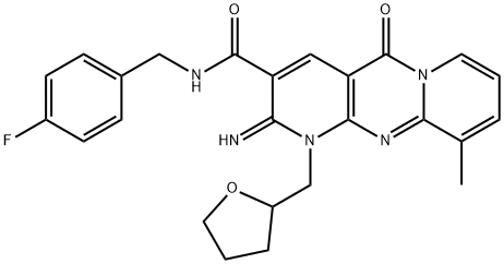 N-(4-fluorobenzyl)-2-imino-10-methyl-5-oxo-1-(tetrahydro-2-furanylmethyl)-1,5-dihydro-2H-dipyrido[1,2-a:2,3-d]pyrimidine-3-carboxamide 结构式