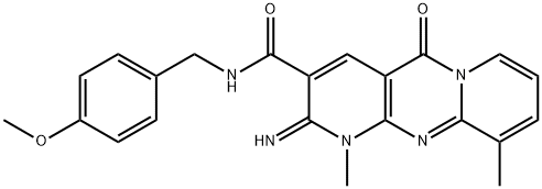 2-imino-N-(4-methoxybenzyl)-1,10-dimethyl-5-oxo-1,5-dihydro-2H-dipyrido[1,2-a:2,3-d]pyrimidine-3-carboxamide 结构式