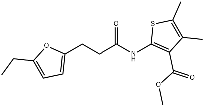 methyl 2-{[3-(5-ethylfuran-2-yl)propanoyl]amino}-4,5-dimethylthiophene-3-carboxylate 结构式