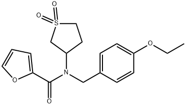 N-(1,1-dioxidotetrahydrothiophen-3-yl)-N-(4-ethoxybenzyl)furan-2-carboxamide 结构式