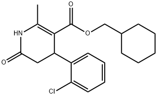 cyclohexylmethyl 4-(2-chlorophenyl)-2-methyl-6-oxo-1,4,5,6-tetrahydropyridine-3-carboxylate 结构式