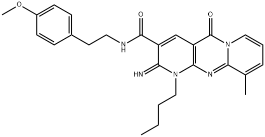 1-butyl-2-imino-N-[2-(4-methoxyphenyl)ethyl]-10-methyl-5-oxo-1,5-dihydro-2H-dipyrido[1,2-a:2,3-d]pyrimidine-3-carboxamide 结构式