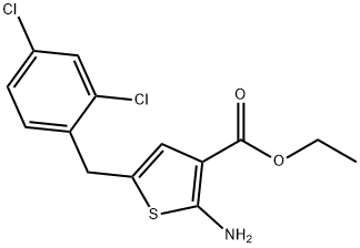 Ethyl 2-amino-5-(2,4-dichlorobenzyl)thiophene-3-carboxylate 结构式