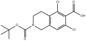 5,7-二氯-2-BOC-1,2,3,4-四氢异喹啉-6-羧酸 结构式