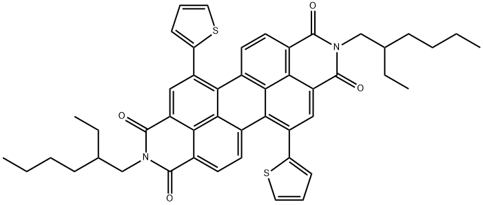 N,N'-二(2-乙基己基)-1,7-二(噻吩-2-基)-3,4,9,10-苝四羧酸二酰亚胺 结构式