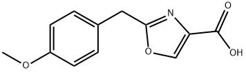 2-(4-甲氧基苄基)噁唑-4-甲酸 结构式