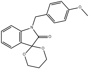 1'-(4-methoxybenzyl)-1',2'-dihydrospiro([1,3]dioxane-2,3'-indole)-2'-one 结构式