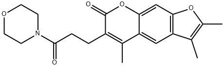 2,3,5-trimethyl-6-[3-(4-morpholinyl)-3-oxopropyl]-7H-furo[3,2-g]chromen-7-one 结构式