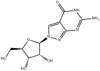 化合物 6-AMINO-2,5-DIHYDRO-2-(B-D-RIBOFURANOSYL)-4H-PYRAZOLO[3,4-D]PYRIMIDIN-4-ONE 结构式