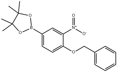 2-(4-(苄氧基)-3-硝基苯基)-4,4,5,5-四甲基-1,3,2-二氧硼杂环戊烷 结构式