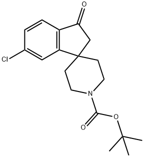 叔丁基-3-氧代-6-氯-2,3-二氢螺[茚-1,4'-哌啶]-1'-甲酸 结构式