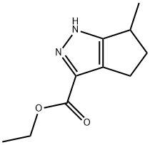 6-Methyl-1,4,5,6-tetrahydrocyclopentapyrazole-3-carboxylic acid ethyl ester 结构式